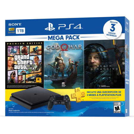 PS4 Consola 1TB + GTA V + GOD OF WAR  + DEATH STRANDING