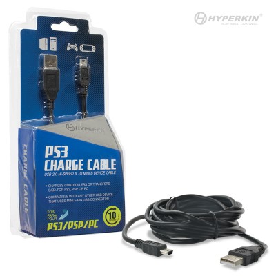 Cable de carga para Control PS3/ PSP/PC NEGRO