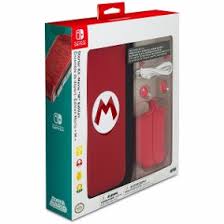 NS Estuche Starter Kit de nintendo Switch + aud&iacute;fonos+ silicones Rojo Mario Bros