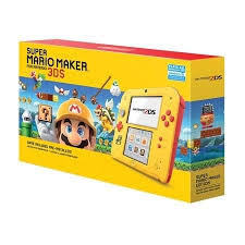 2DS consola + juego Pre instalado de Super Mario Maker Amarillo