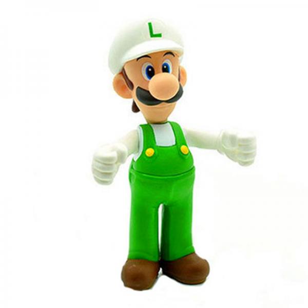 Figura Luigi fire gorra blanca 27 cm en blister grande