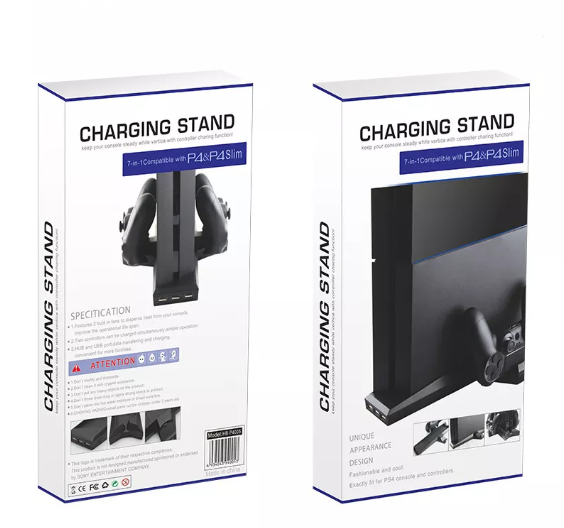 PS4 Base Multifuncional 7 en 1 para PS4 slim / fat Negro