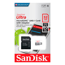 Micro SDHC 32GB Sandisk Ultra Clase 10 Negro