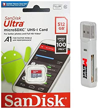 Micro SDHC 512GB Sandisk Ultra Clase 10 Negro