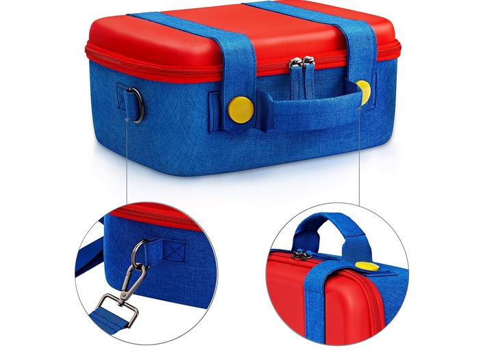 NS Maleta Deluxe Sistem Case  Mario Bros Rojo/Azul