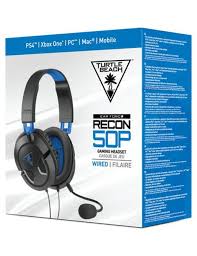 Headset Turtle  Beach Recon 50P Negro con Azul  PS4 negro -azul