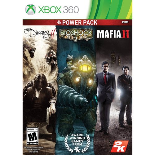XBOX 360 power pack Darkness 2- Bioshock 2- Mafia 2 Juego