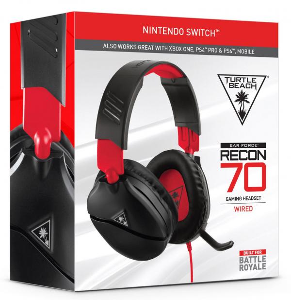 Headset Turtle  Beach Recon 70 Rojo   PS4/NS/Pro//ONE Negro -con Rojo