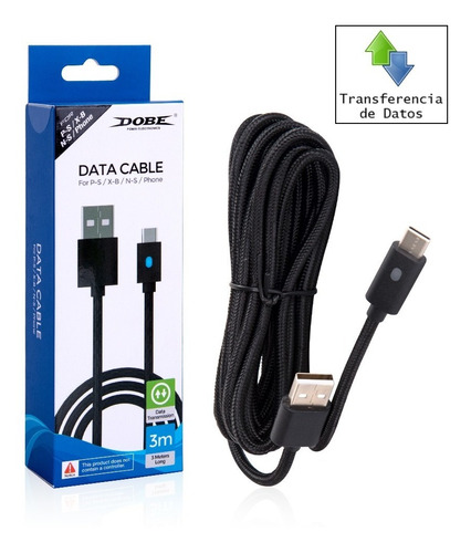 Cable de Carga de control PS5/Xbox/NSW DOBE Negro