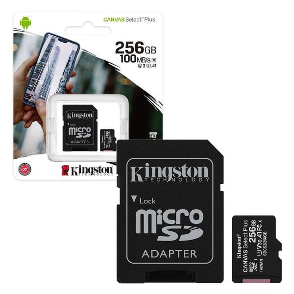 Kingston SD 256 GB 100 MB/s speed Negro
