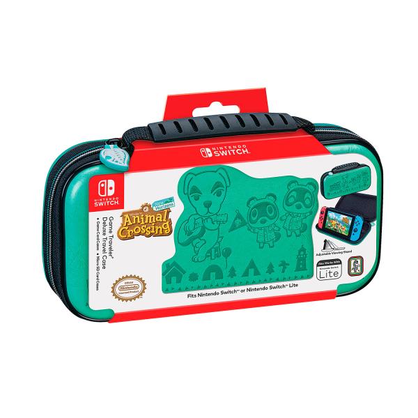Estuche Deluxe travel case animal Crossing  Switch Verde Agua