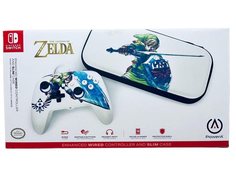 Control Switch PowerA Wired Controller  + estuche slim case *Zelda*