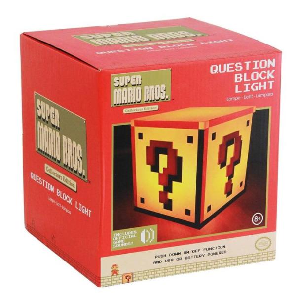 Lampara Mario Bros Question Block Light