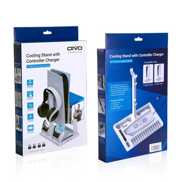 PS5 Base Multifuncional (Cooling Stand with Controller Charger) OIVO Blanca