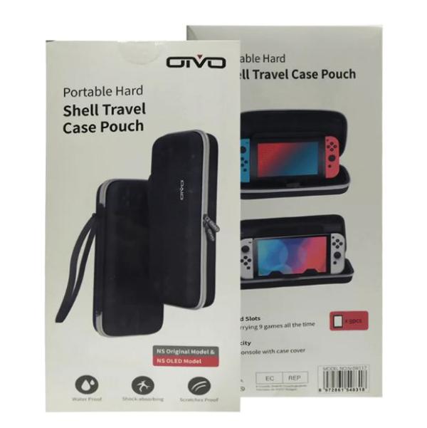 Estuche para Switch Portable Hard Shell Travel Case Pouch Negro/rojo