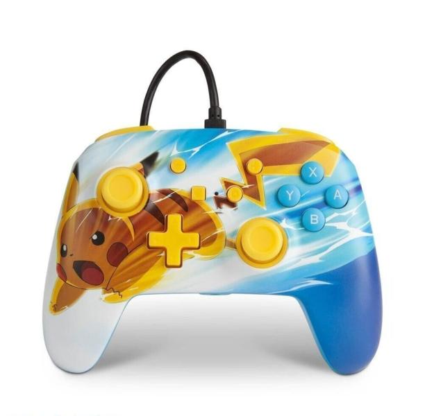 Control Switch powerA Wired Controller  *Pikachu Pokemon* Celeste/Amarillo