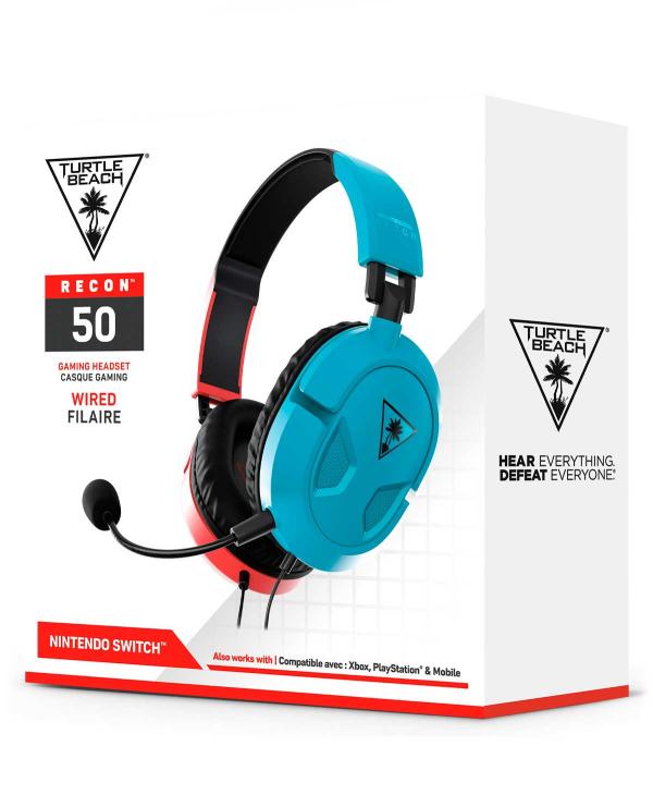Headset Turtle Beach RECON 50 Nintendo Switch Azul - Rojo