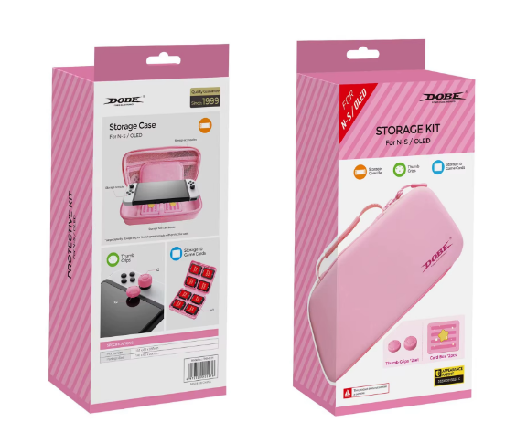 Estuche para Switch Storage Kit OLED DOBE TNS-2121 Rosado