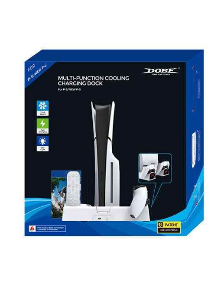 PS5 Slim / fat Base Multifuncional Cooling Charging Dock Dobe Negra