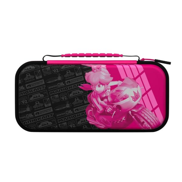 NS Estuche Travel Case Plus GLOW Mario Kart (Peach) Rosado/Negro