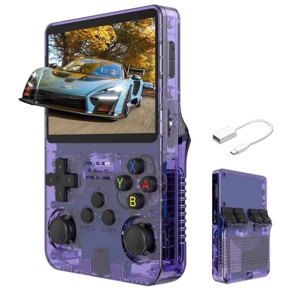 Consola Game Console R36S (15.082 Juegos) Morado Cristal Morado Cristal